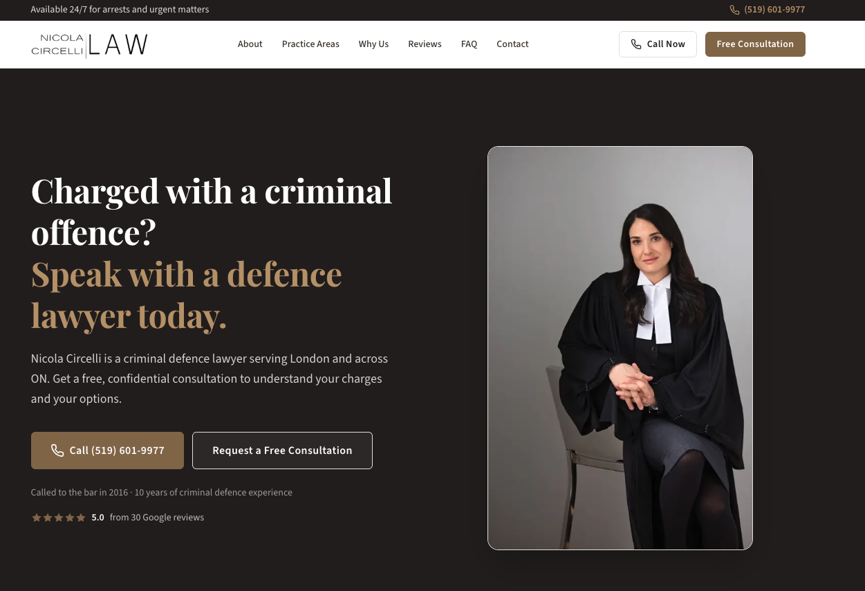 Nicola Circelli Law homepage hero
